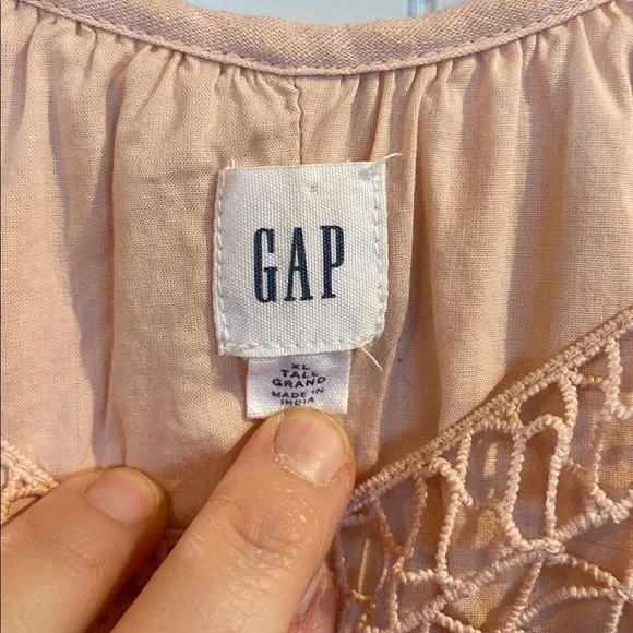 GAP linen blend broderie anglaise high neck sundress XL TALL - Picture 7 of 10